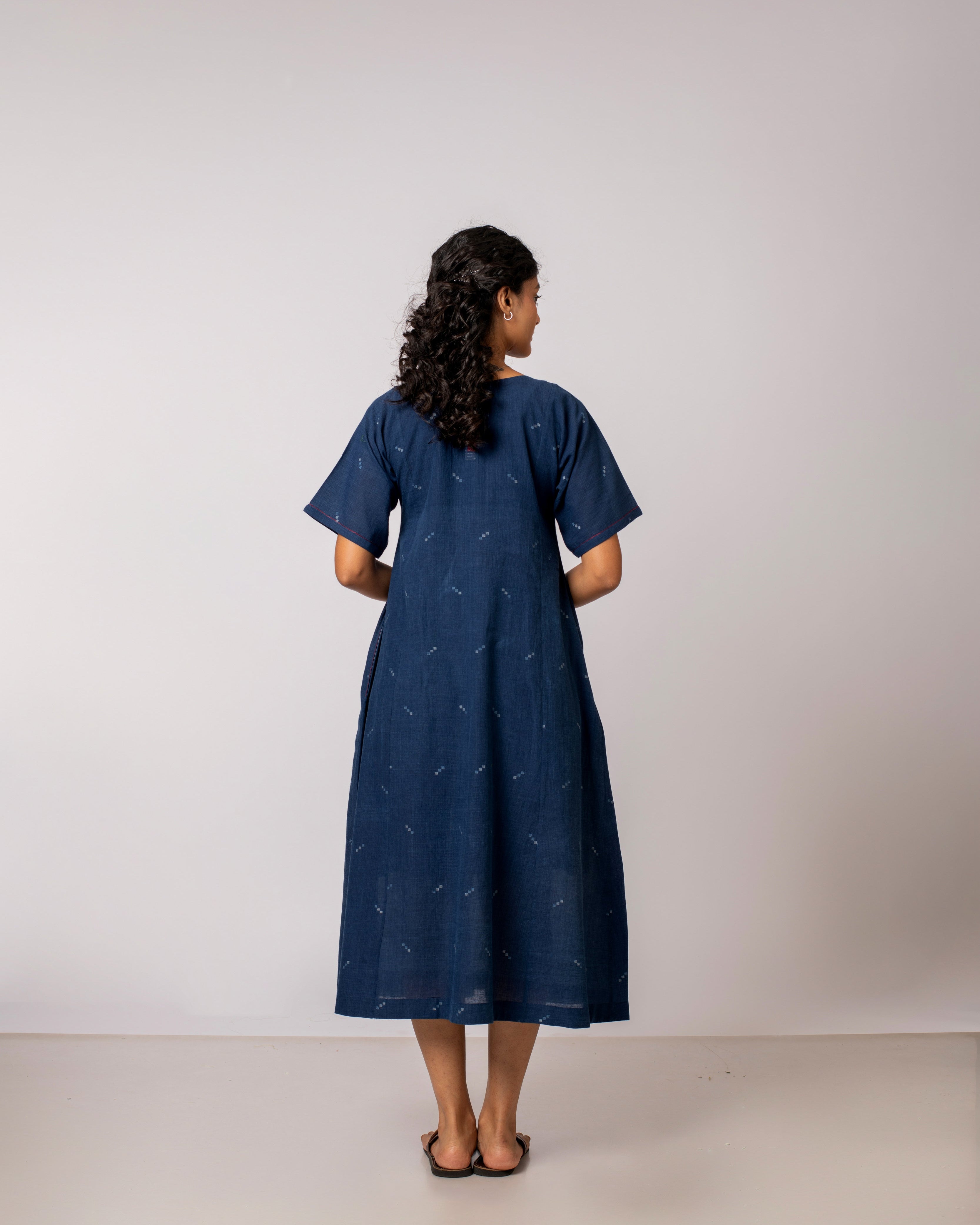 Embroidered Drop Shoulder Dress