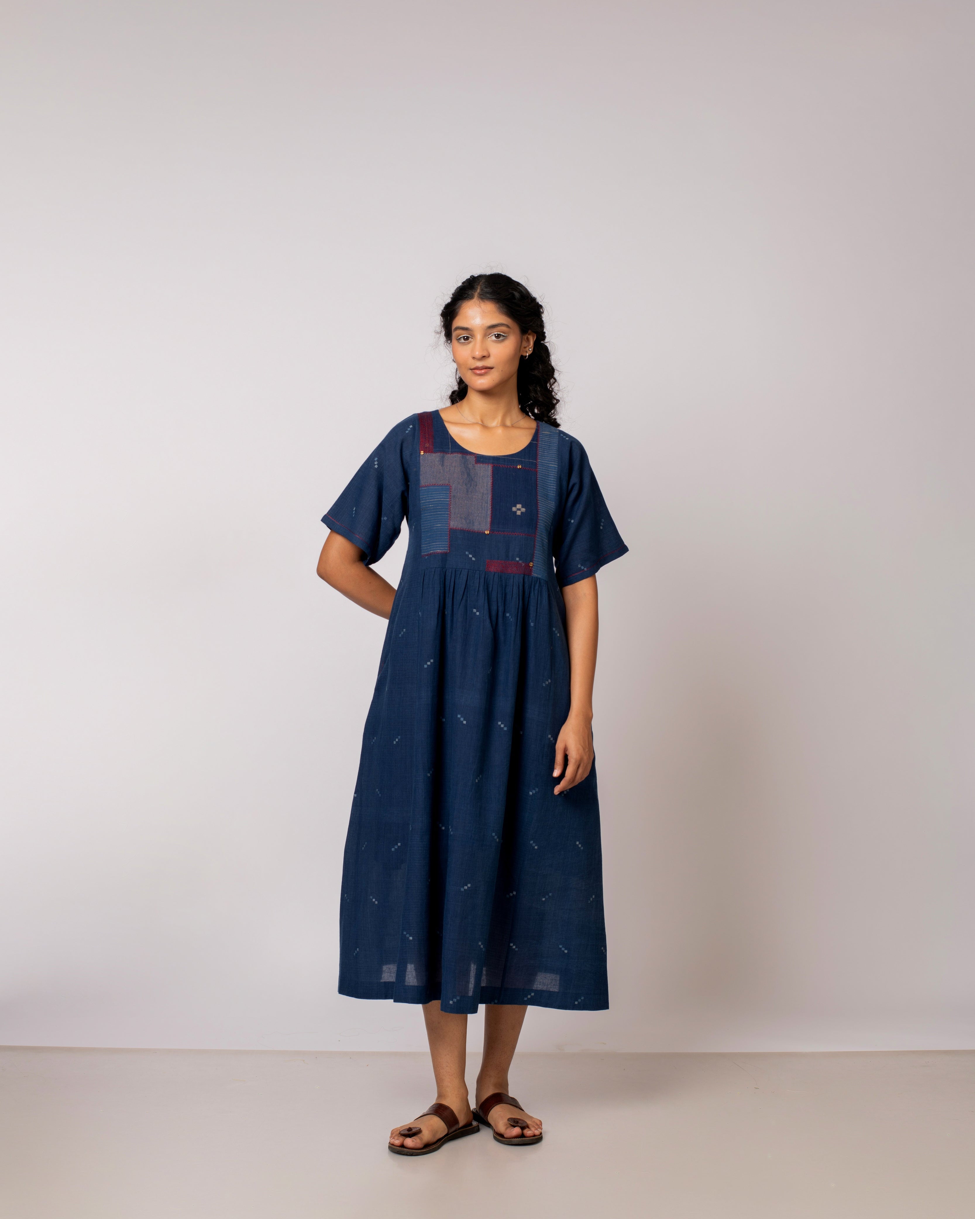 Embroidered Drop Shoulder Dress