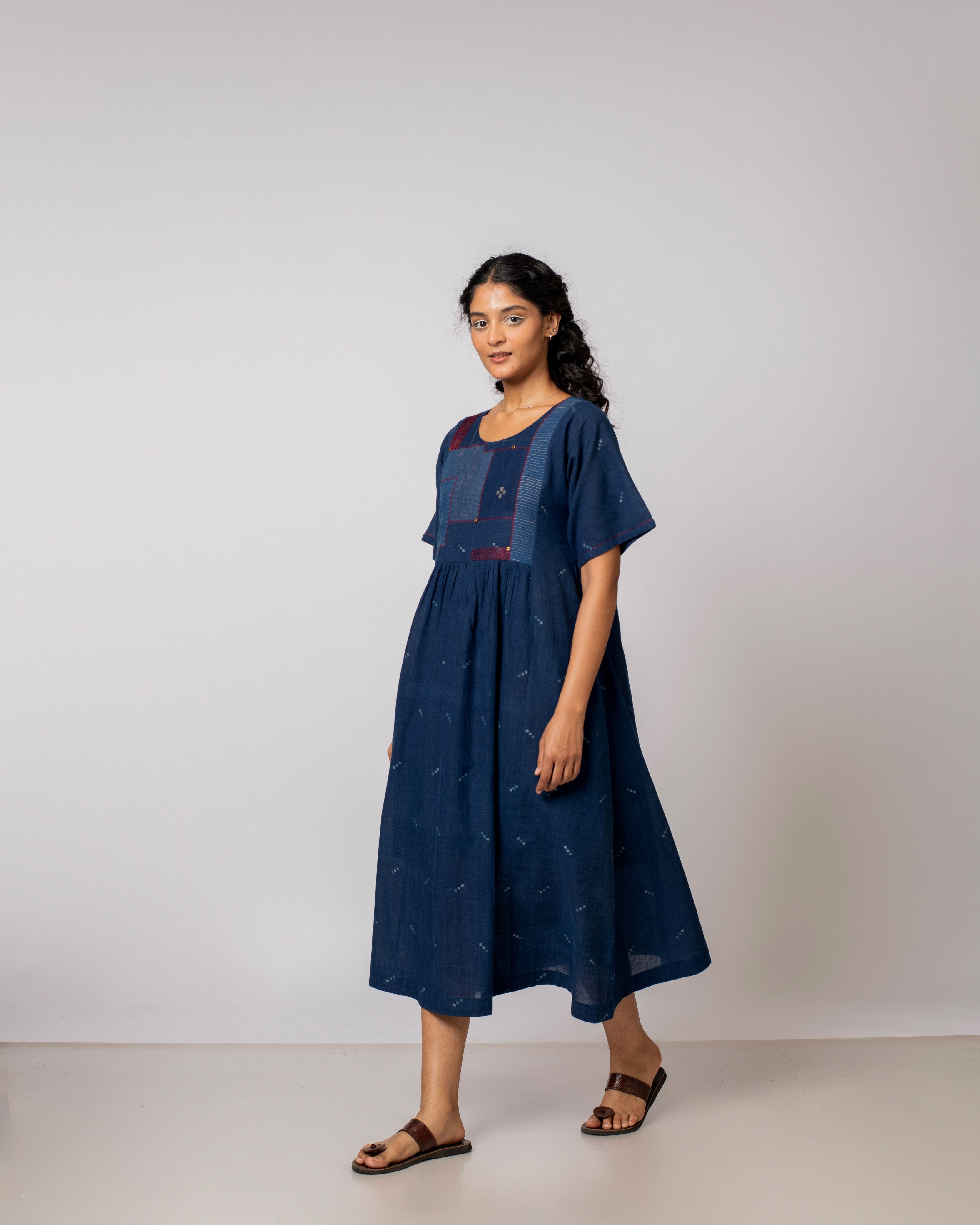 Embroidered Drop Shoulder Dress