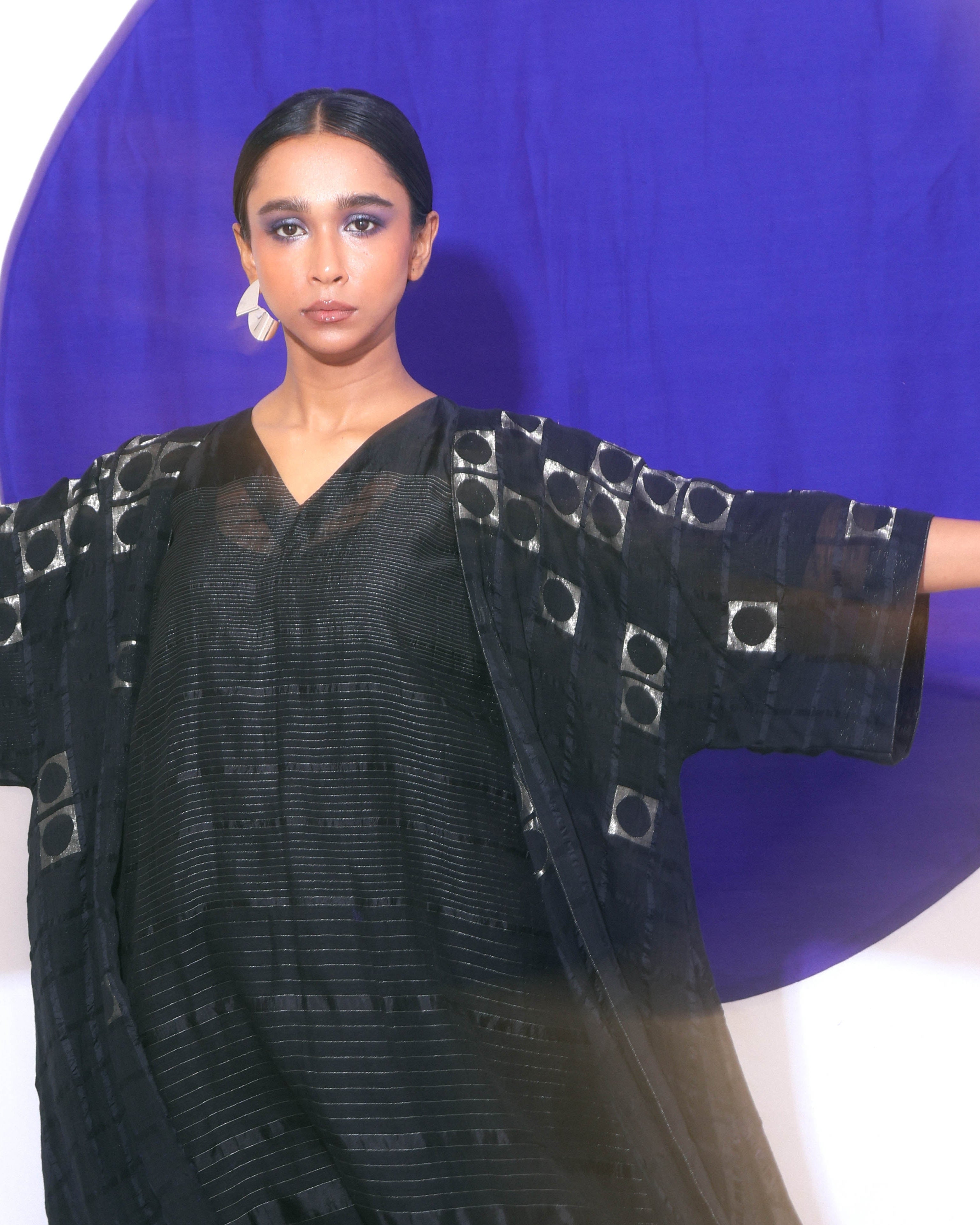 Shoonyata Reverse Circle Sheer Kimono Overlay