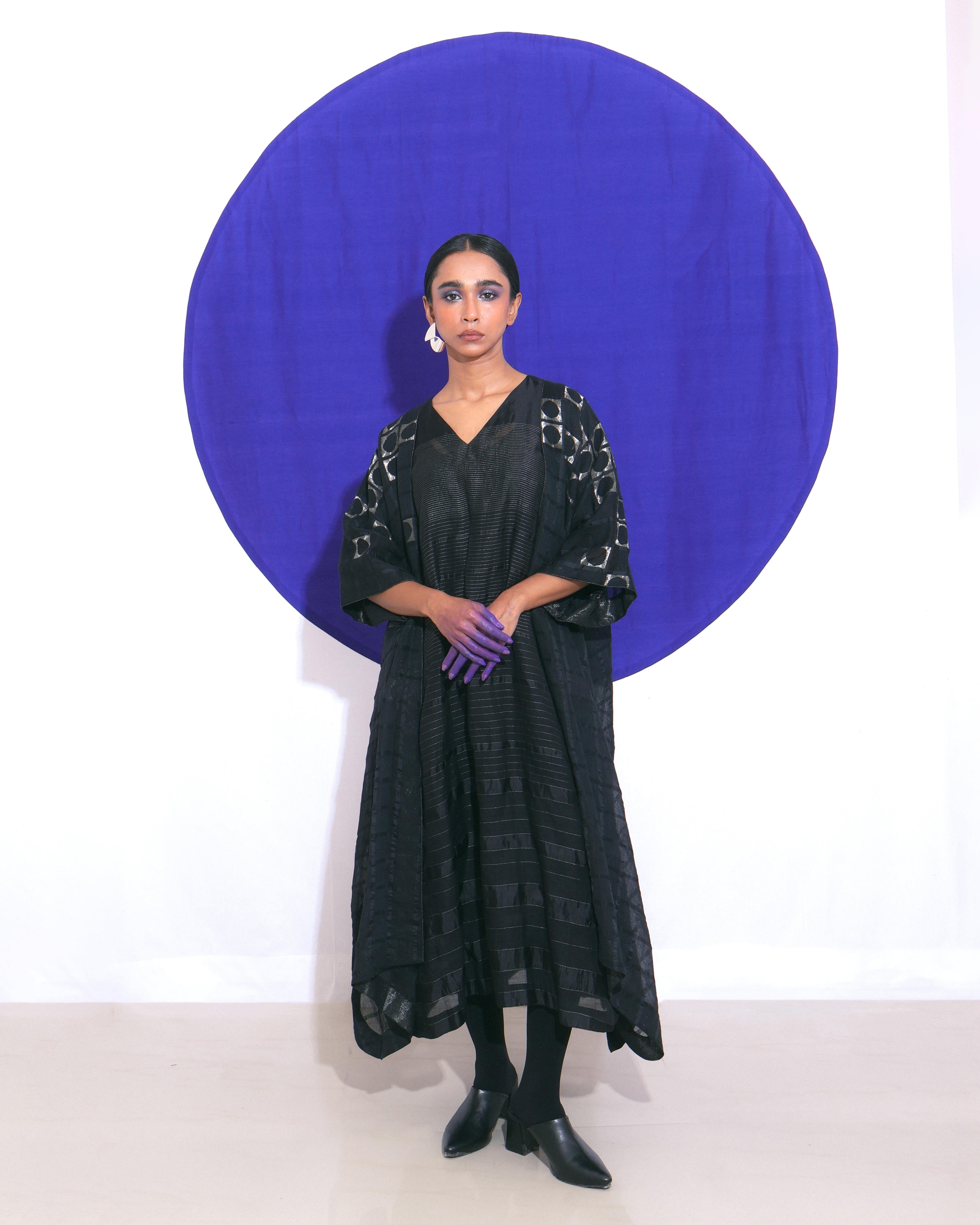 Shoonyata Reverse Circle Sheer Kimono Overlay