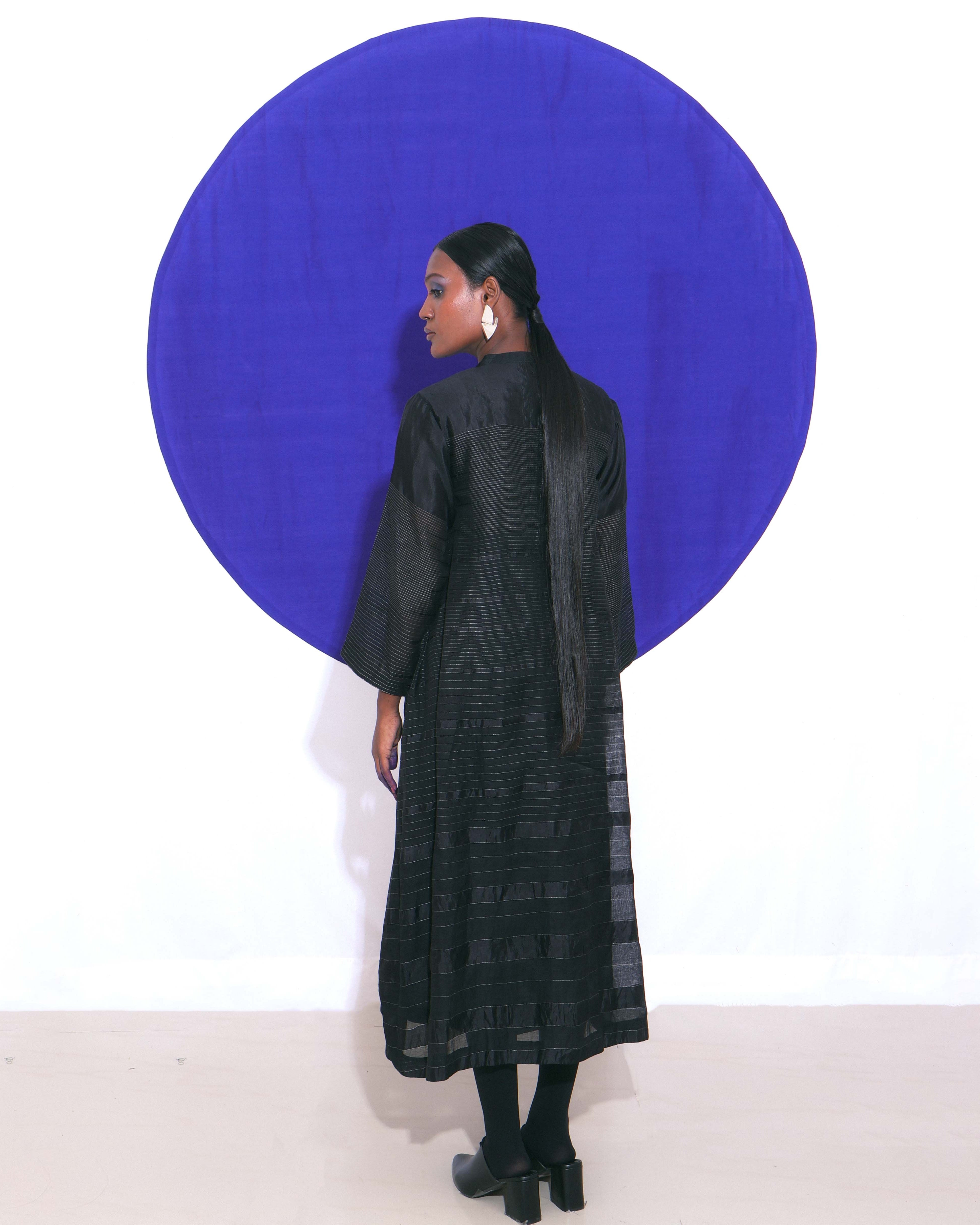 Shoonyata Gradient Striped Sheer Dress