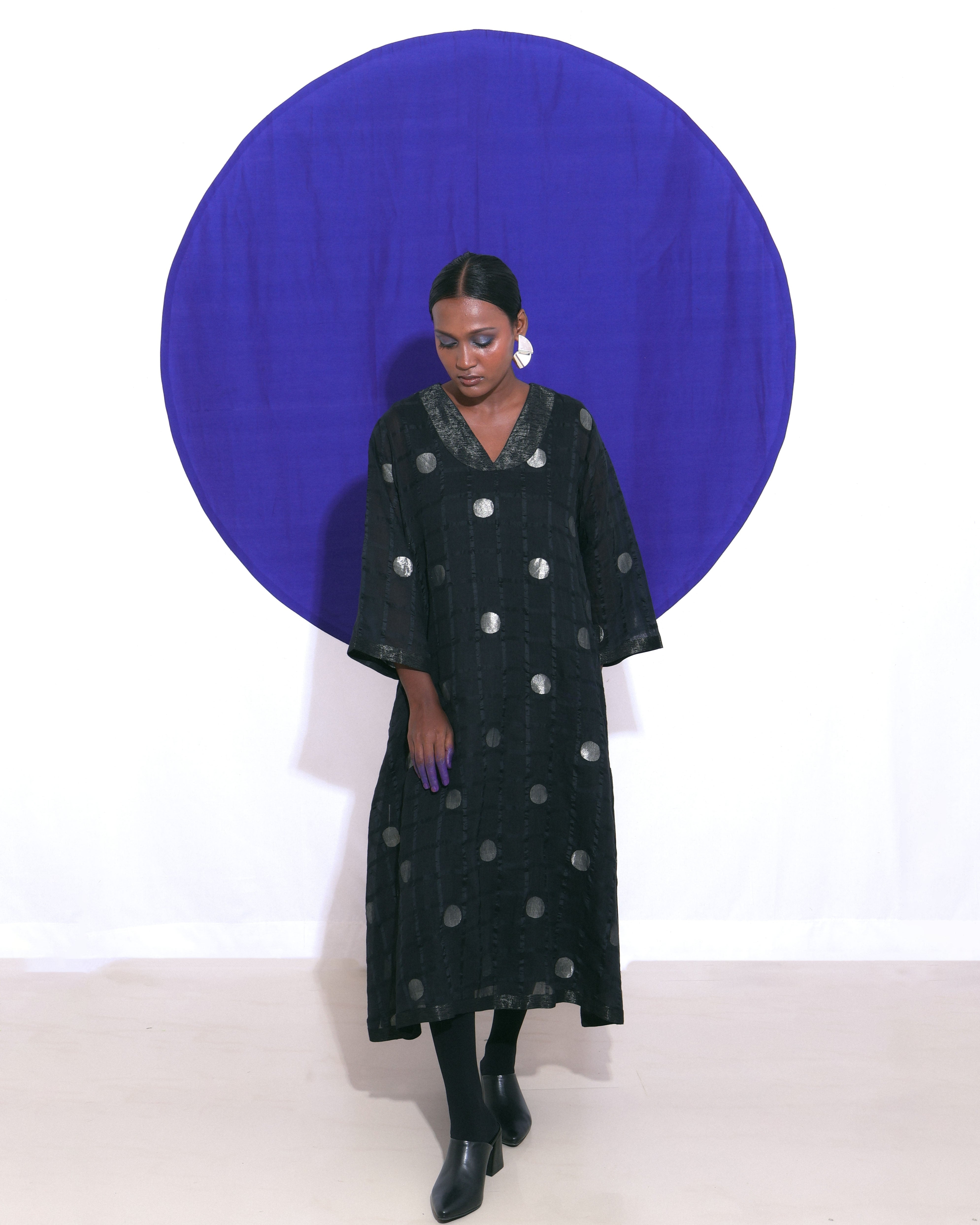 Shoonyata Polka Dots Sheer Choga Dress
