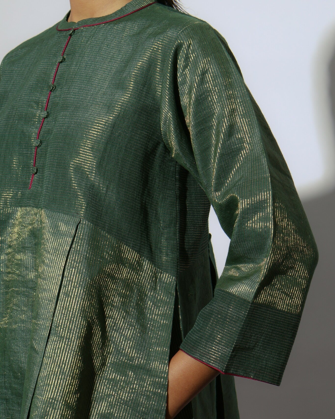 Stardust Knife Pleat Bandhgala Top