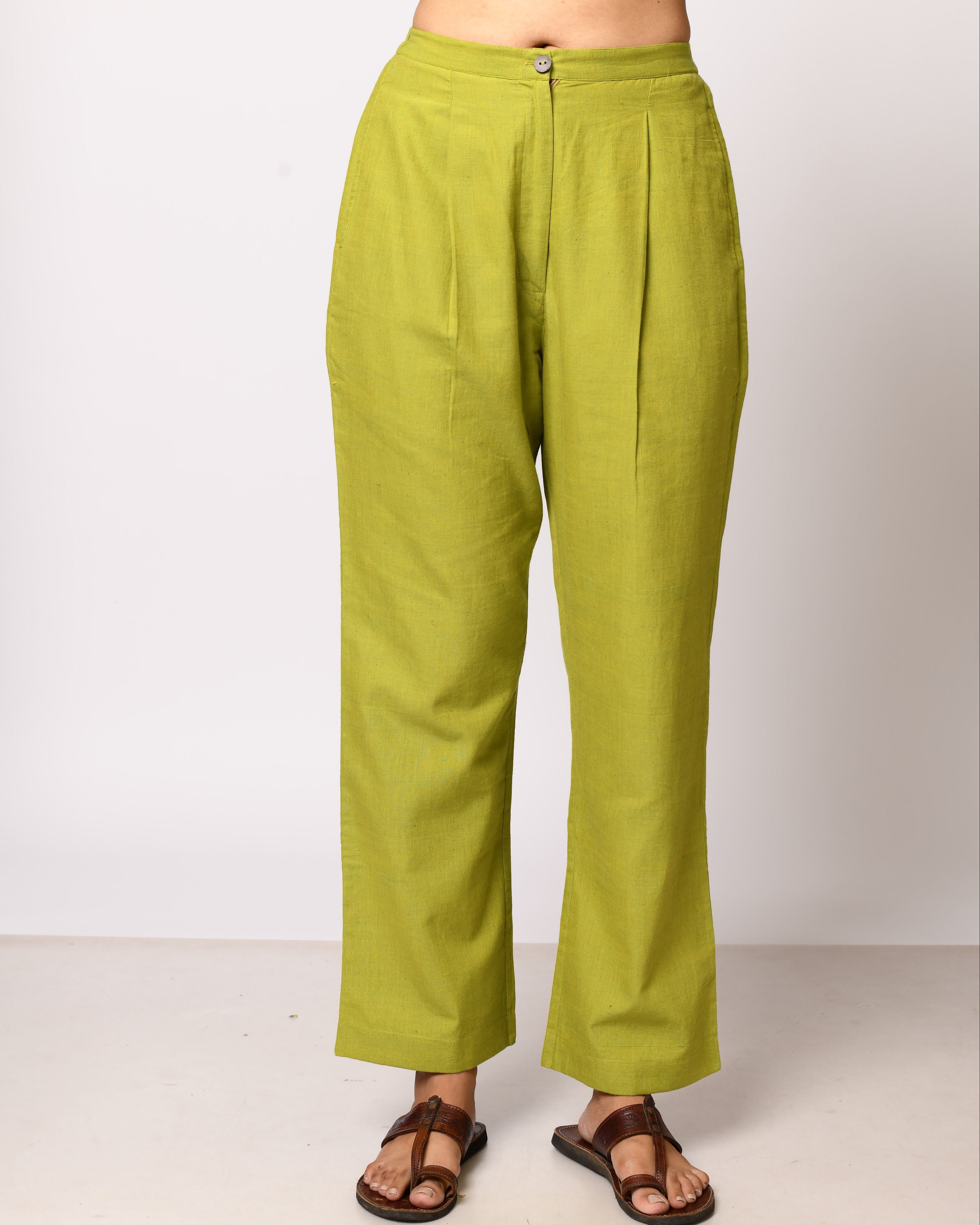 Maati Straight Green Pants