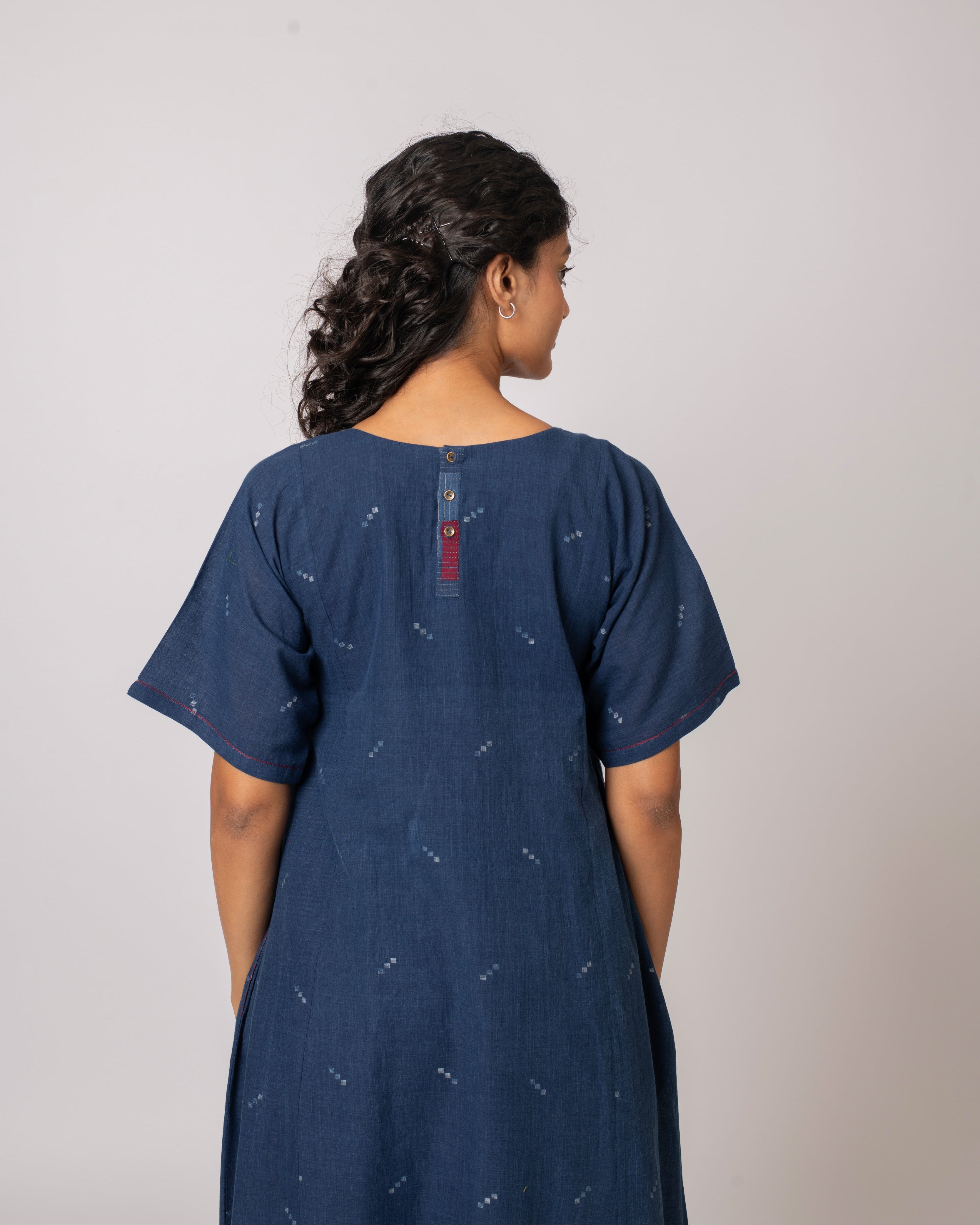 Embroidered Drop Shoulder Dress