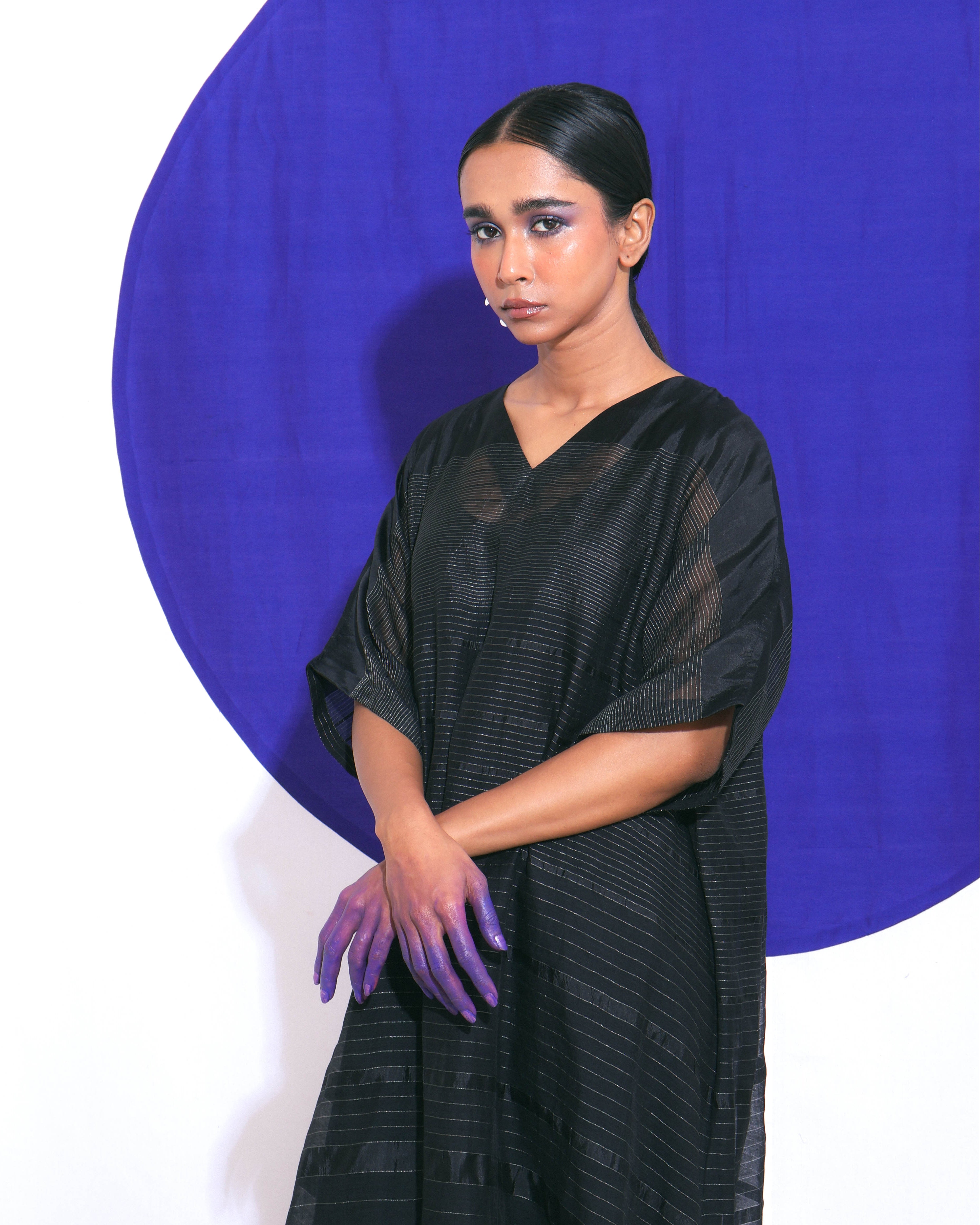 Shoonyata Gradient Striped Sheer Kaftan