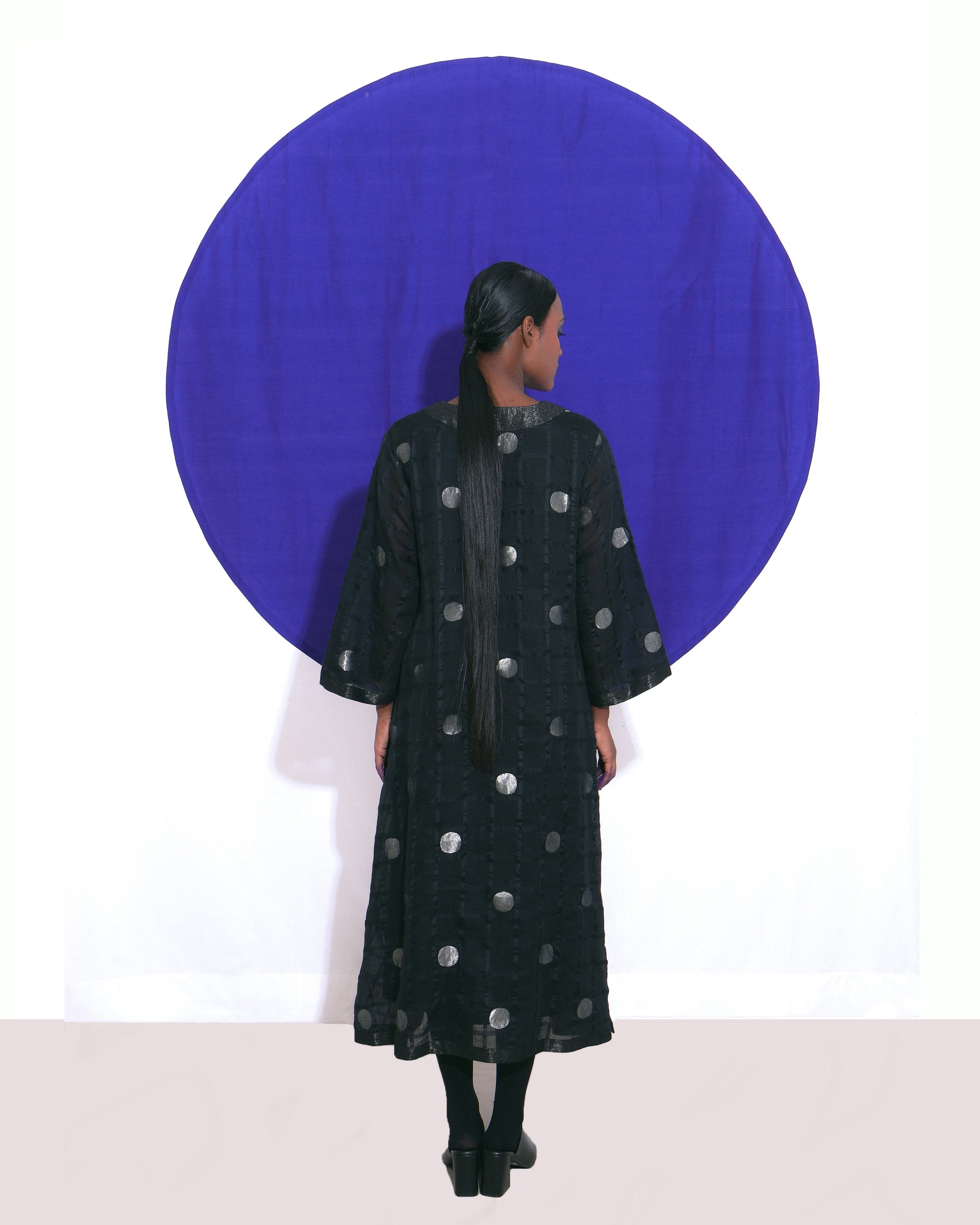 Shoonyata Polka Dots Sheer Choga Dress