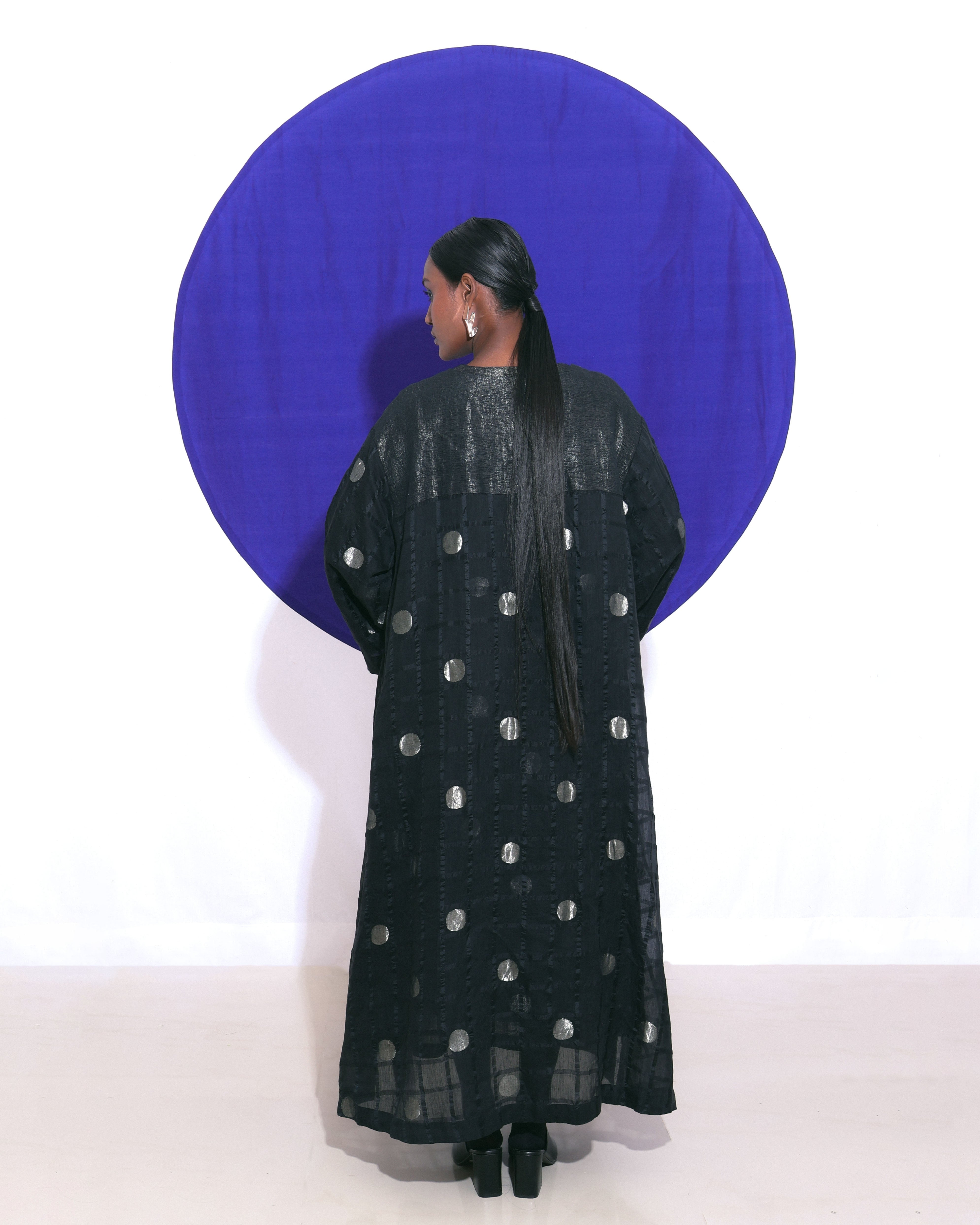 Shoonyata Polka Dots Sheer Choga Overlay