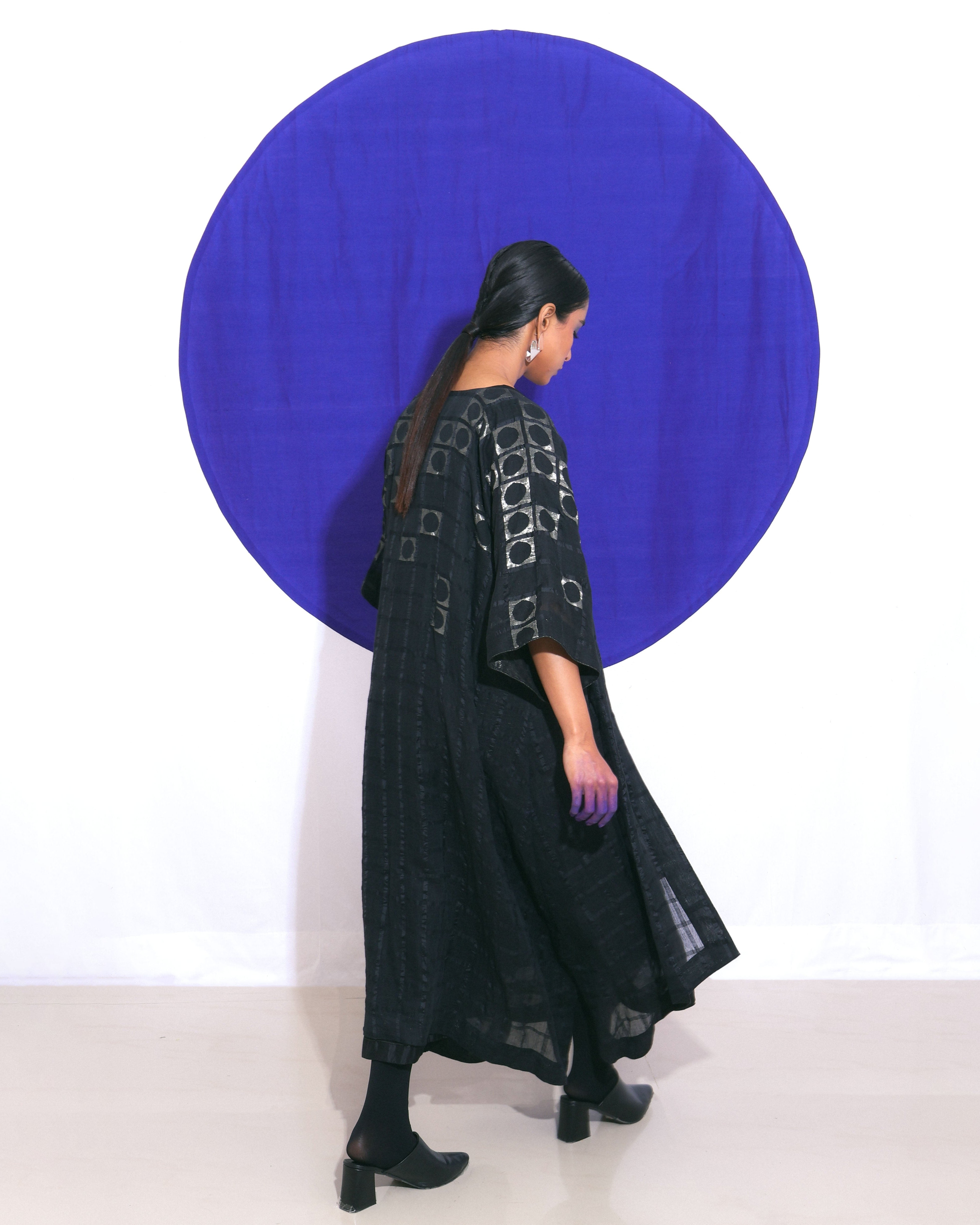 Shoonyata Reverse Circle Sheer Kimono Overlay
