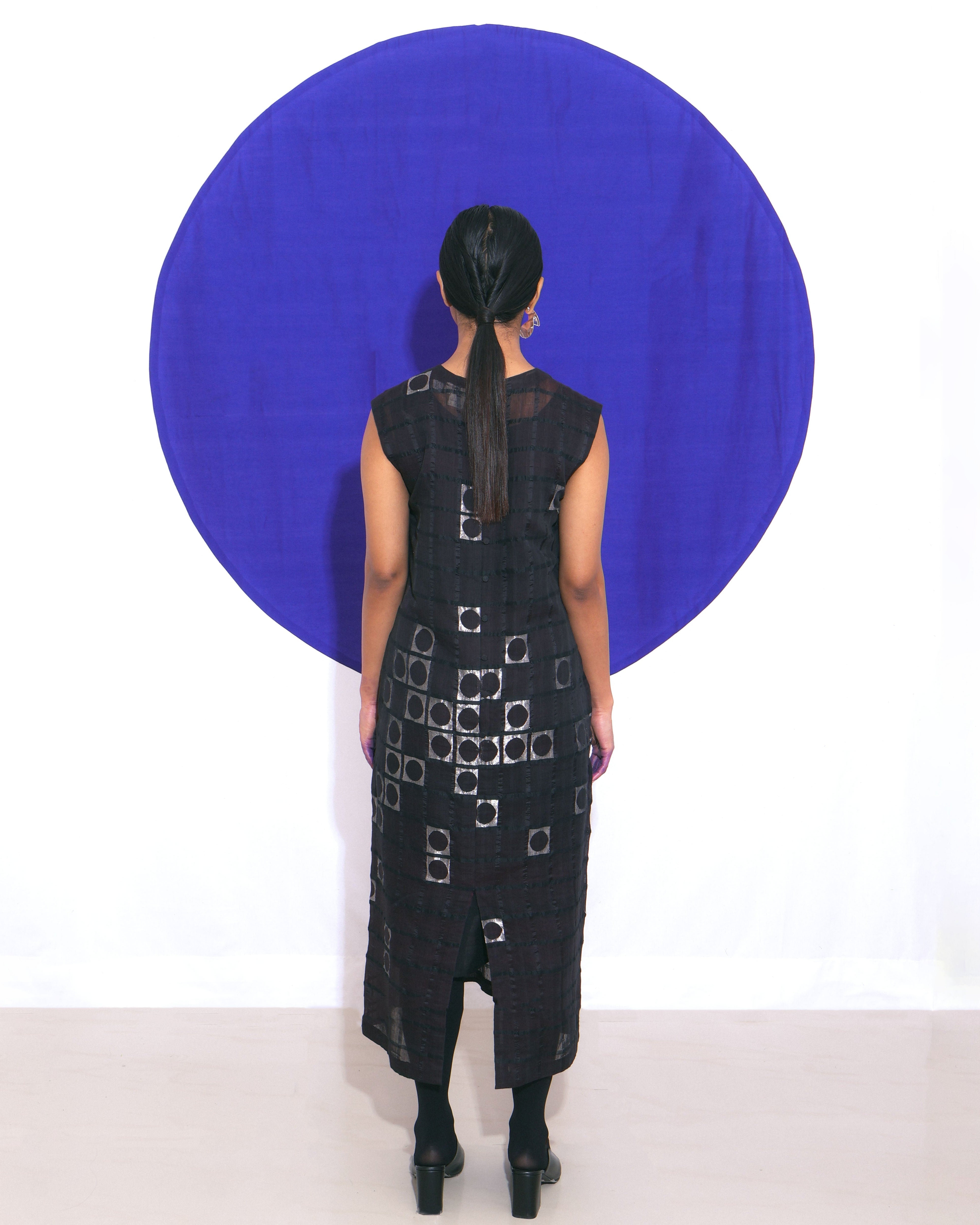 Shoonyata Reverse Circle Sheer Sleeveless Dress