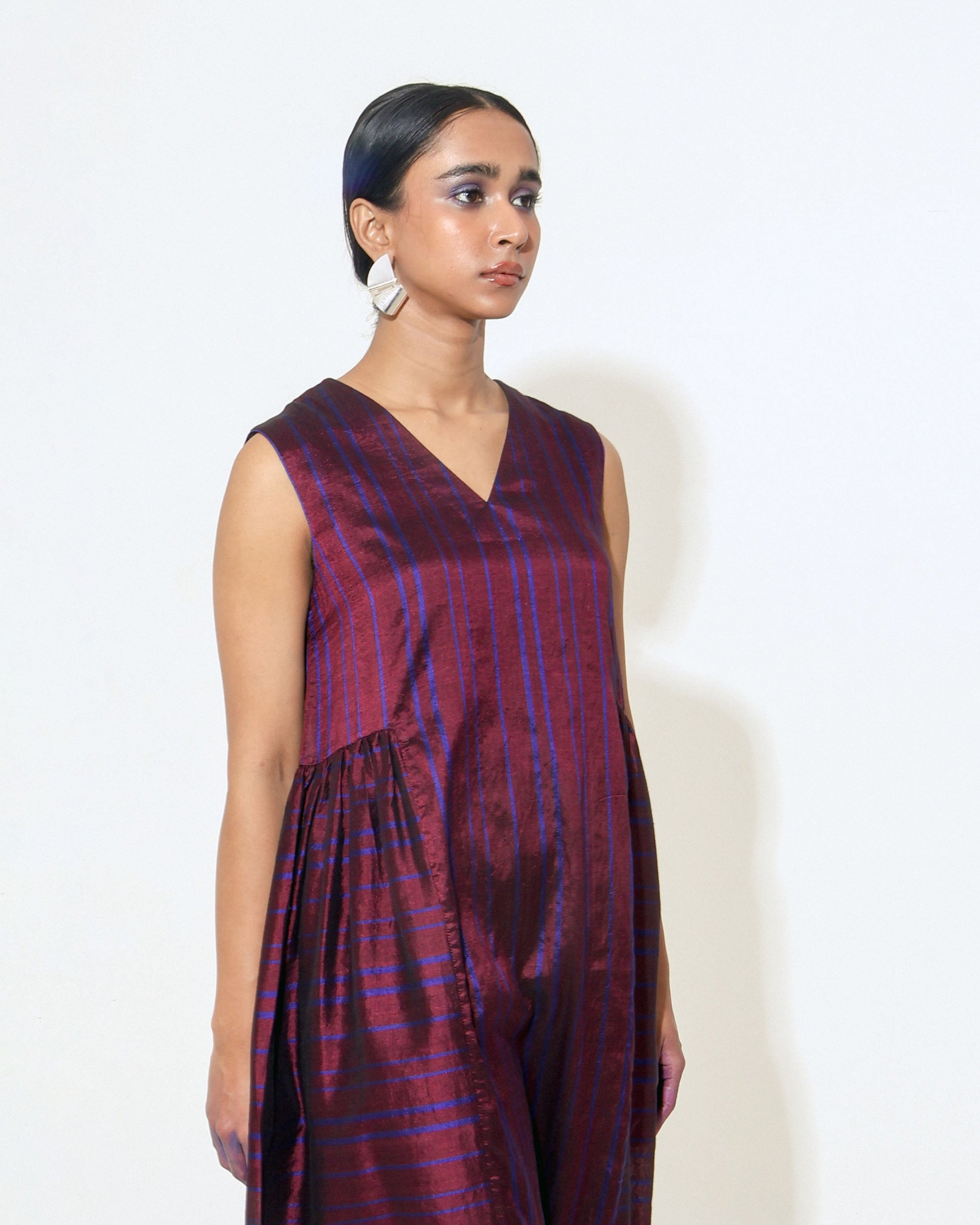 Shoonyata Side Gathered Sleeveless Dress