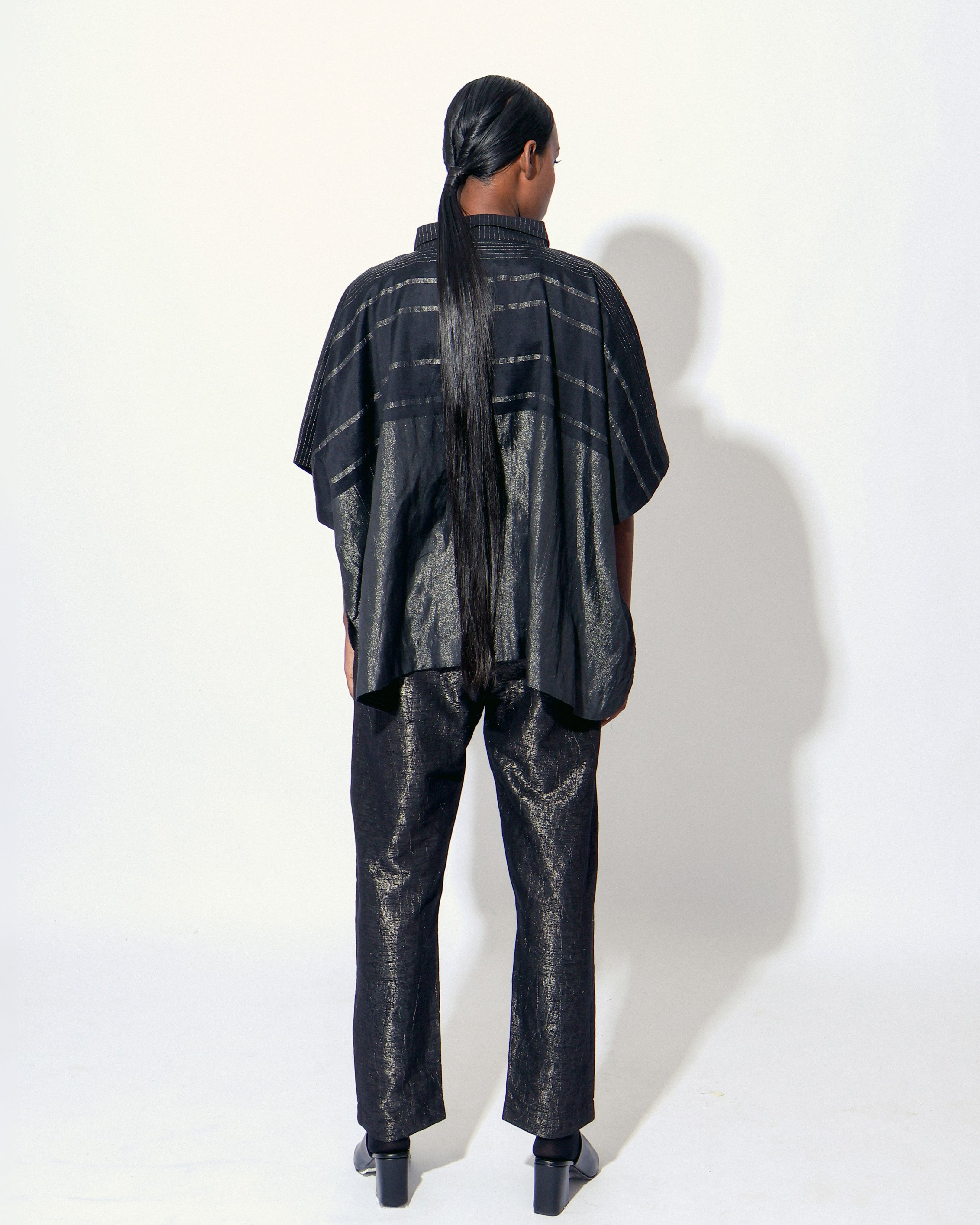Shoonyata Striped Circle Hi - Low Top