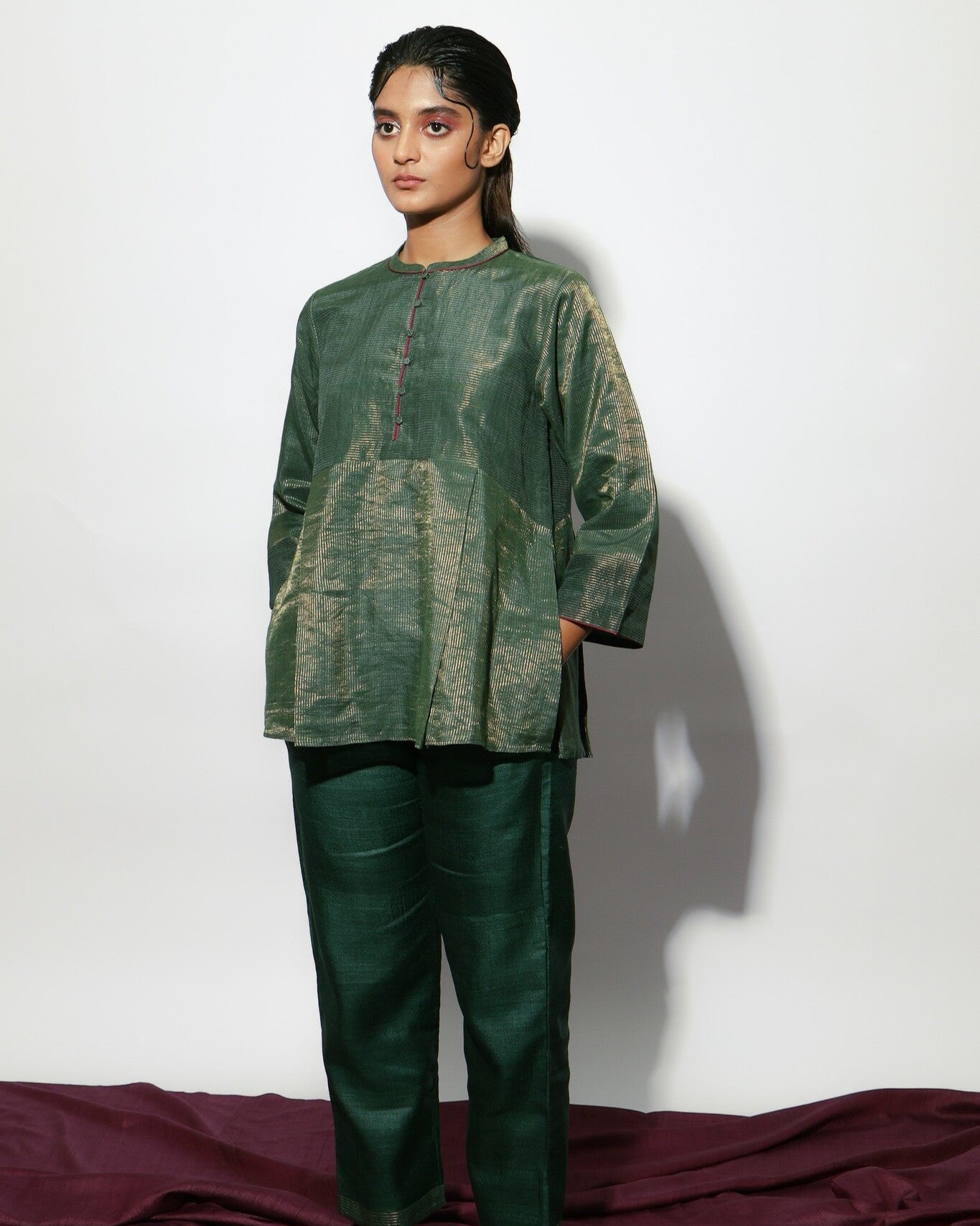 Stardust Knife Pleat Bandhgala Top