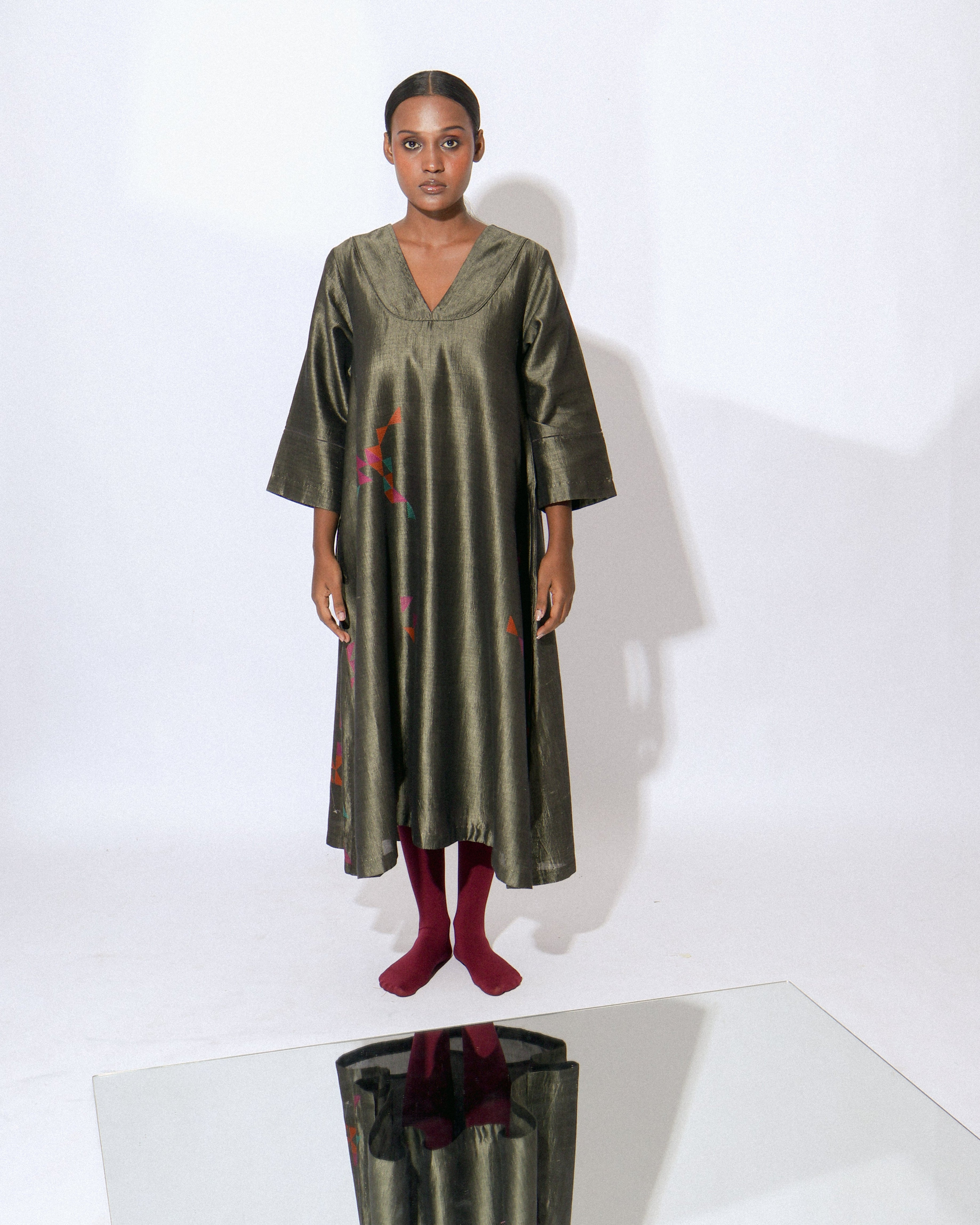 Strardust Greige Choga Neck Dress