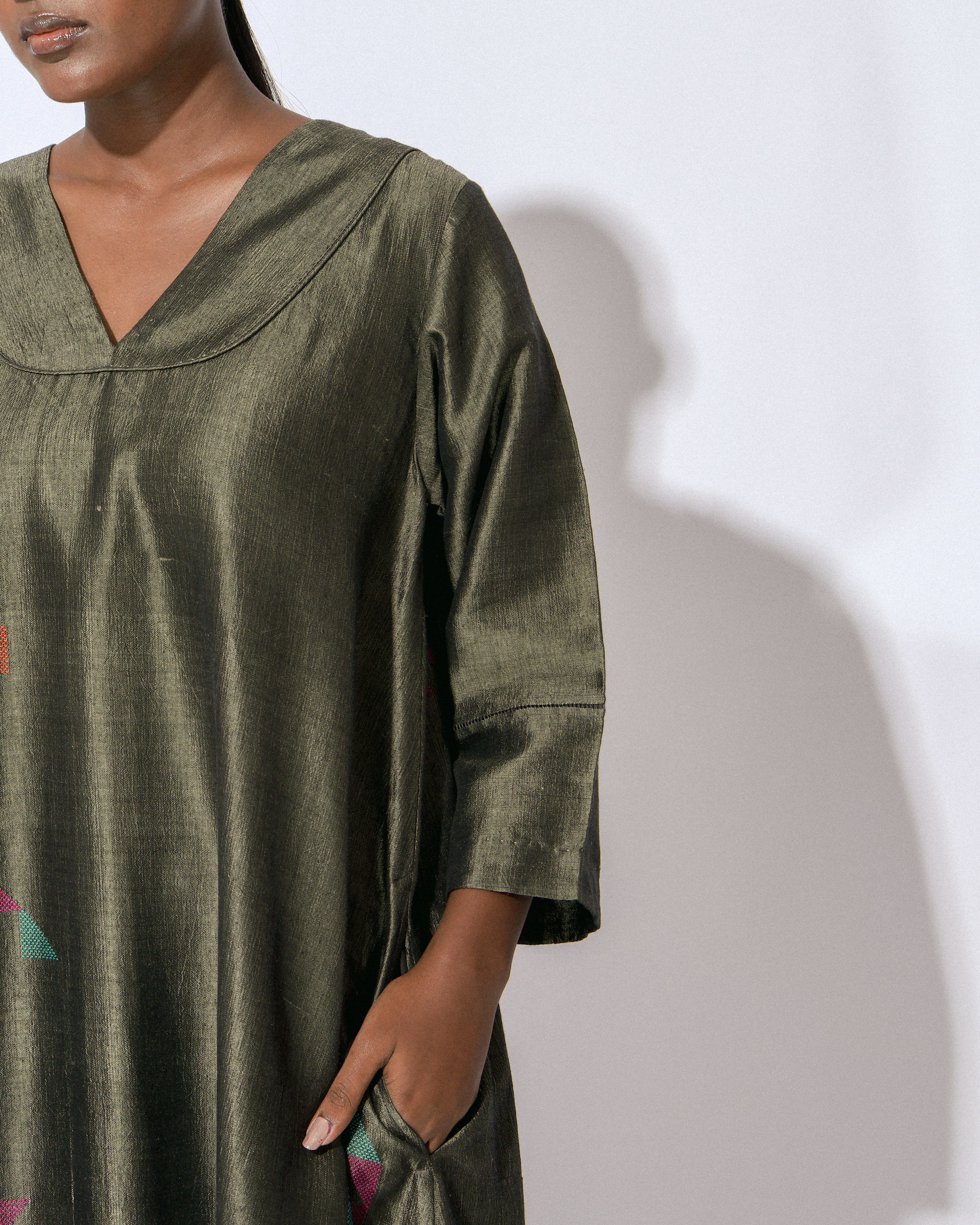 Strardust Greige Choga Neck Dress